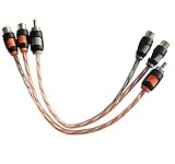 RD RCA Y Splitter Audio Cable Connection, OFC Oxygen Free Copper, Tinned RCA Twisted Pair, Easily Connect with subwoofer, Home Theater, HDTV, Gaming Consoles, Hi-Fi Systems. (M-2F)(2-Pack)