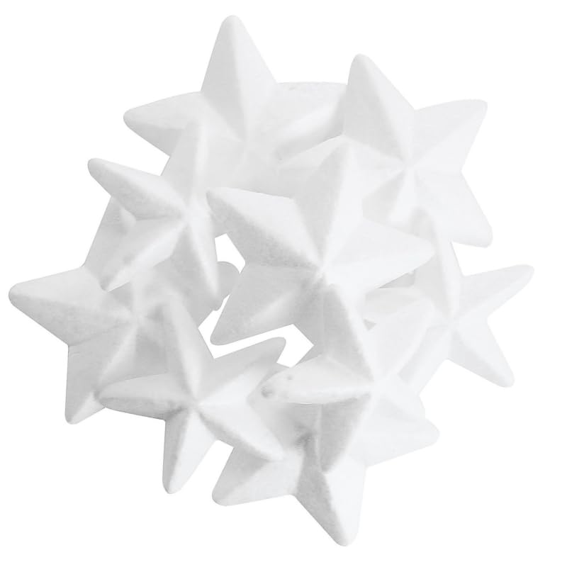 Etoiles en polystyrène 5 Branches 10 et 13 cm 20 p