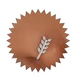 Cimenexe Anillo de nariz de cristal punk con clip de hoja de circonita cúbica dorada en anillo de nariz de hoja de cristal anillo de nariz de hoja de diamantes de imitación anillo de nariz aro joyería