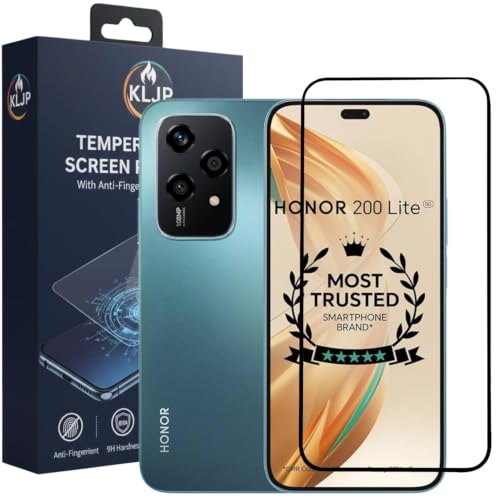 Image of Military-Grade Gorilla Tempered Glass For HONOR 200 LITE With Installation Kit | Edge to Edge Coverage | Black