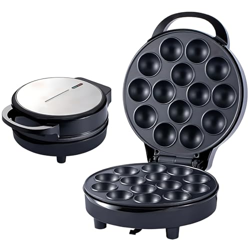 Fabricante de Pasteles Pop de 750W, Fabricante de Takoyaki Eléctrico con Recubrimiento Antiadherente y Luz Indicadora Led, Calefacción de Doble Cara, Para Fiestas de Cumpleaños de Cumpleaños