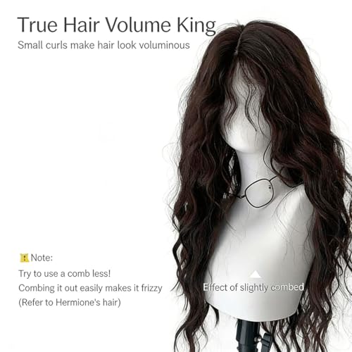 Perruque longue avec frange pour masquer la perte de cheveux noire - 2