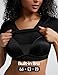ZeroBound Built in Shelf Bra Crop Tops - V Neck Basic Casual Crop T Shirt, Short Sleeve Y2k Tee for Women, Spring and Summer Cute Workout Shirt Black L
