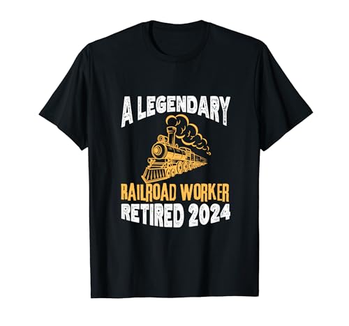 Legendario trabajador ferroviario jubilado 2024 Cool Retirement Party Camiseta
