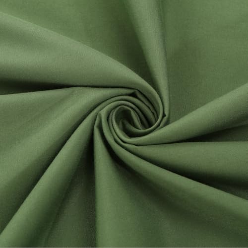 Cotton Polyester Fabric by The Yard - 60 Wide Broadcloth Fabric Soft Breathable Material - for Lining&Clothes Sewing (Olive Green 1 Yard)
