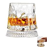 Vaso de whisky giratorio de 360 grados, copa de vino de cristal giratoria para aliviar el estrés, regalo para el día del padre, cumpleaños y bares en casa (D)