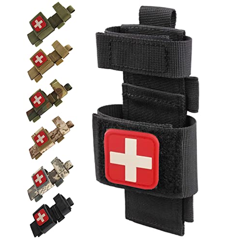 Molle-Tq-Pouch-Tourniquet-Holder, Tactical TQ Holder Tourniquet Pouch Molle Duty Belt Shear Pouches Tourniquet & Trauma Medical EMT Tools Pouch(Black)