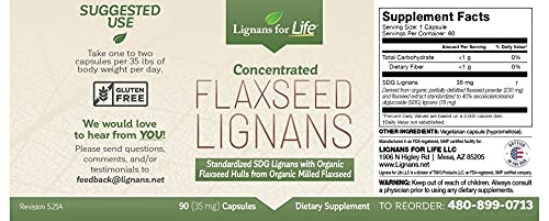 Lignans For Life Flaxseed Lignans For Dogs & People, 35Mg - 90 Capsules - Immune Support #TOP1