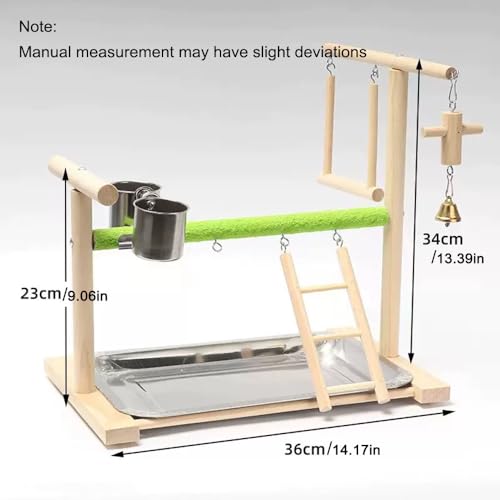 Image of Bird Playground,Equipped with Detachable Tray and Feeding Cup,Parakeet Playground,Great Friction for The Health of Birds,Bird Perch Stand