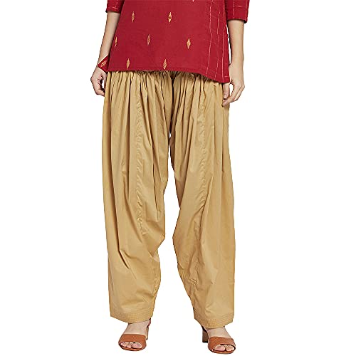 Image of GO COLORS Soft Cotton Salwar for Women | Relaxed Fit, Mid Rise, Ankle Length, Drawstrings