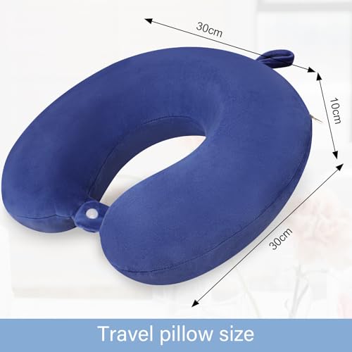 Image of Travel Pillow Neck Pillow for Airplanes Memory Foam Neck Pillow for Traveling, Car, Home, Flight Portable Pillow for Sleeping Provide Head Neck Support Rest
