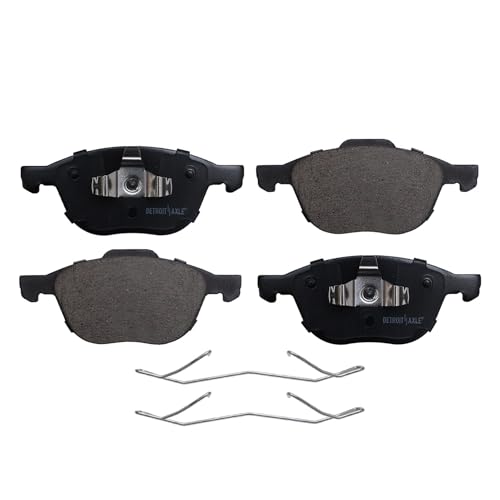 Image of Detroit Axle - Front Brake Kit for 2013-2018 Ford C-Max 2012-2018 Focus | 2012-2013 Volvo C30, 2004-2011 S40 Replacement Drilled & Slotted Brake Rotors and Ceramic Brakes Pads : 10.94 inch inch Rotors