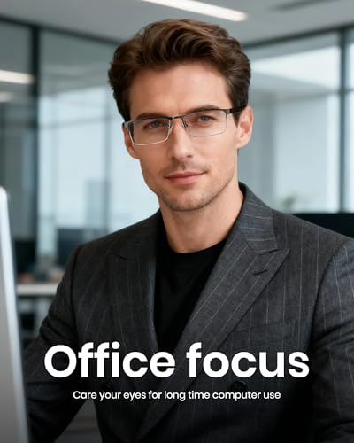 Image of Cyxus Blue Light Blocking Glasses for Men Woman Semi Rim Computer Gaming Office Study Eyeglasses with UV Protection 3 Pack 8001T09