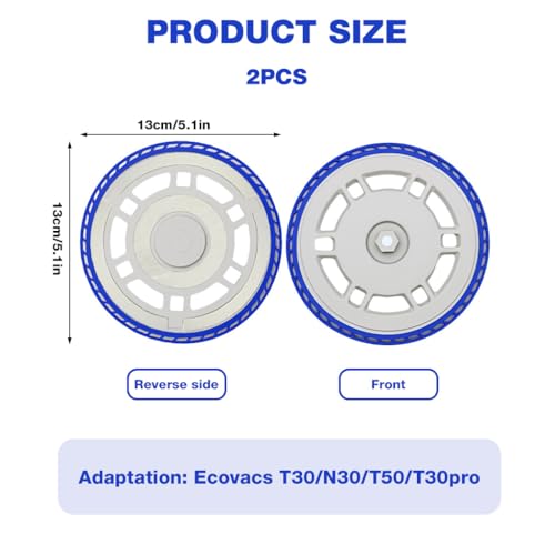 Image of HASTHIP 2Pcs Mop Pads Replacement Parts for Ecovacs T30Pro / T30max /T50 / N30 Vacuum Cleaner, Replacement Spare Accessories Cleaning Tools