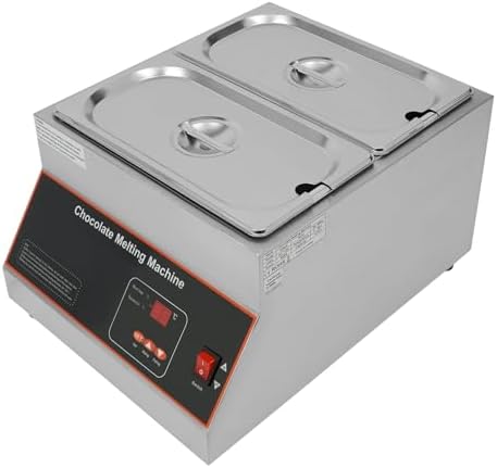 Chocolate Melting Machine, 26.46lbs 2 Tanks Chocolate Melting Pot, 500W Stainless Steel Tabletop Melting Machine with Temperature Range 32-203°F for Bakery Coffee Shop DIY Chocolate Making - 4