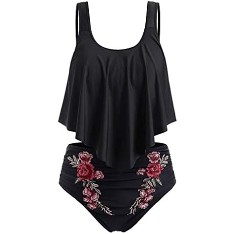 riou Bikini Mujer Push Up 2022 Elegante Negro Crossover Acolchado Bikini Cover