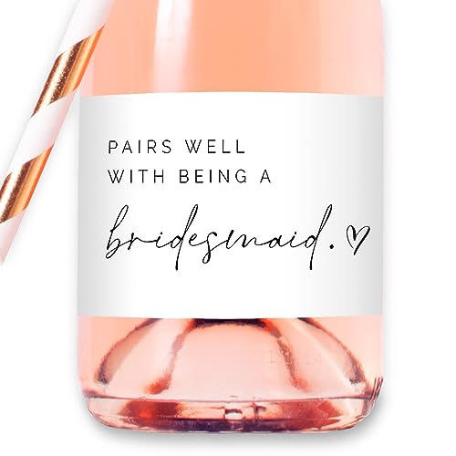 Set of 12 Bridesmaid Proposal Mini Champagne Bottle Labels, Waterproof Mini Wine Bottle Labels, Proposal Idea for Bridesmaids, Maid of Honor & Matron of Honor