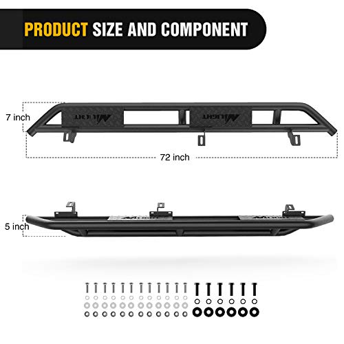 Image of Nilight Running Boards for 2007-2018 Wrangler JK & Unlimited 4 Door, Upgraded Dual Girder System Side Step Slip-Proof Textured Black Heavy Duty Truck Nerf Bars,(No 2 DR & No JL)