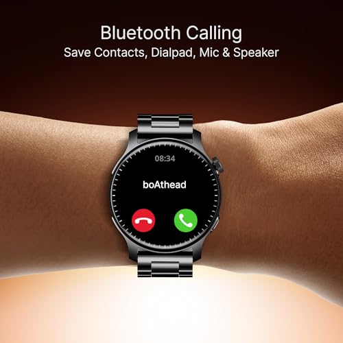 Image of Boat Ultima Prime smartwatch with 1.43 inch AMOLED Display, AOD, Personalized Fitness Nudges, Functional Crown,100+ Sports Modes, Create Your Own Watchface, smartwatch for Man and Woman (Steel Black)