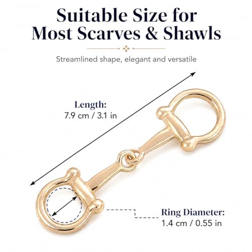 Image of 2Pcs Simple and Elegant Horsebit Silk Scarf Buckle Ring Scarf Rings for Women