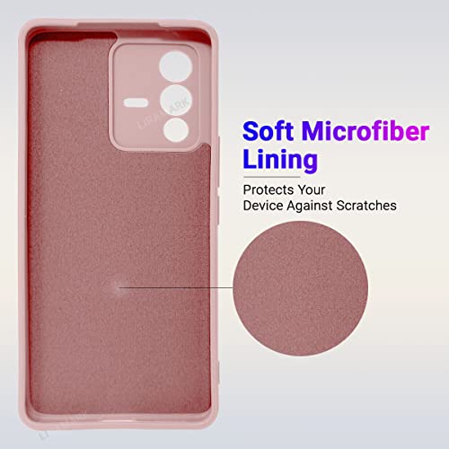 Image of LIRAMARK Silicone Soft Back Cover Case for V23 Pro (5G) / Vivo S12 Pro (5G) (Silicone Pink)
