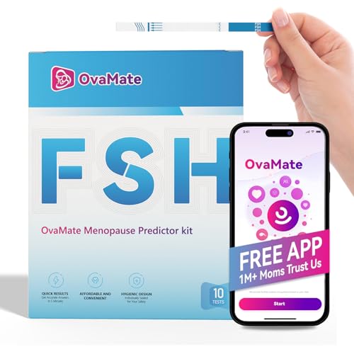 Image of FSH Test Strips for Women Fertility - 10 Pcs, Home Ovarian Reserve & Perimenopause Tracking Kit, Compatible with OvaMate App (iOS & Android), 10 Count