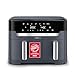 Moulinex XXL Dual Easy Fry, Friggitrice ad Aria 11 Litri, Doppio Cestello Antiaderente Lavabile in Lavastoviglie, Doppia Resistenza Superiore, Basso Consumo Energetico, 7 Modalità, App Ricette, EZ942B