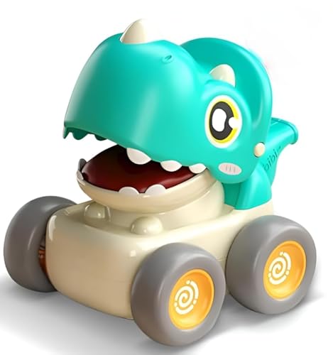 Image of ToyBharat Press n go Dino Cars with Whistle Music for Toddlers, Friction-Powered Dino Cars, Mini Press & Go Vehicles, Montessori Educational Toy for Boys & Girls