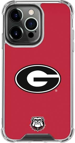 Skinit Clear Phone Case Compatible with iPhone 15 Pro - Officially Licensed University of Georgia Logo Design