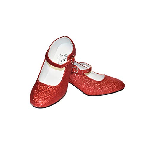 Personnalisez ! Chaussures de danse flamant rose avec différentes tailles, de fille à femme. Choix de couleurs, rouge, avec paillettes, 12,5 UK enfant