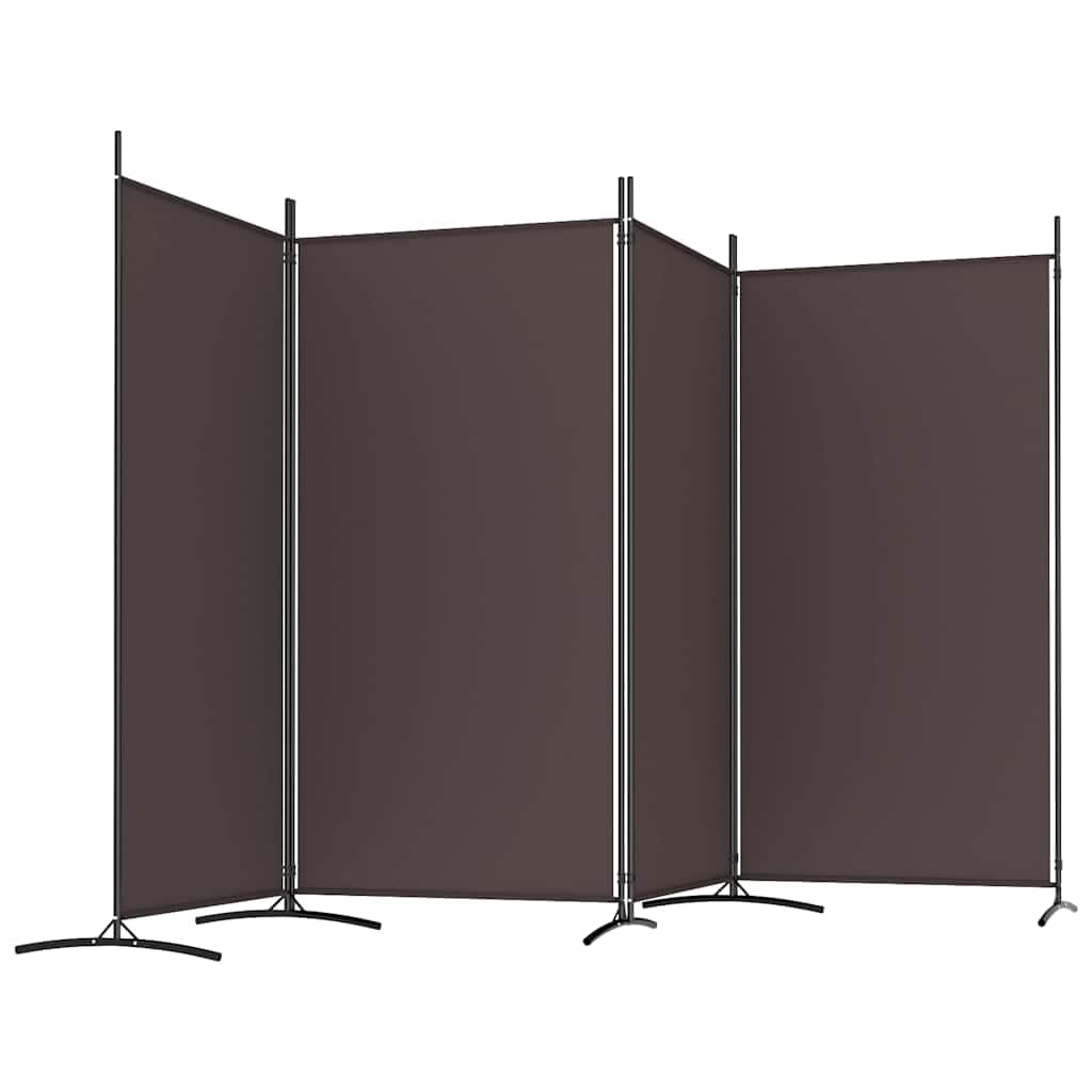 Paravento divisorio marrone in tessuto, 346 x 180 cm, pieghevole e autoportante, per soggiorno, camera da letto, ufficio, traspirante e versatile, 4 pezzi
