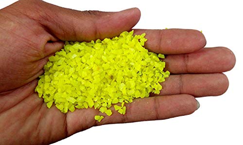Image of Maalavya Sugar Size Crystal Sand for Home and Garden Decor, Aquarium Substrate (Lemon Yellow, 5 Kg)