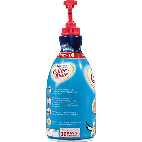 NESTLE COFFEE-MATE Coffee Creamer, French Vanilla, 1.5L liquid pump bottle, Pack of 3