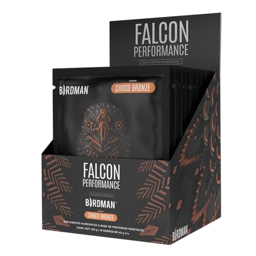 Birdman Falcon Performance Proteina Premium En Polvo, 30gr proteina, 3gr Creatina, Sin Inflamacion, Sin Acne, 10 Sobres Sabor Choco Bronze 380gr