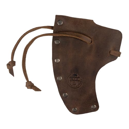 Valhalla Gear, Axe Head Sheath with String, Protector Case, Blade Safety Sleeve, Camping Accessories, Full Grain Leather, Handmade, Bourbon Brown - Thumbnail 5