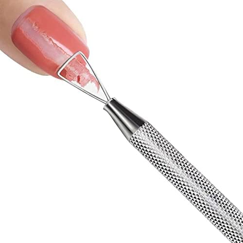 Pretty Diva Cuticle Pusher - Stainless Steel Triangle Cuticle Nail Pusher Peeler Scraper Remove Gel Nail Polish, Cuticle Remover Manicure Tools for Fingernail Toenail