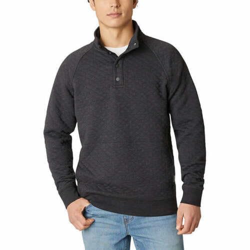 Eddie Bauer Mens Midweight Quarter Snap Mock Quilted Pullover | Gray, XXL4