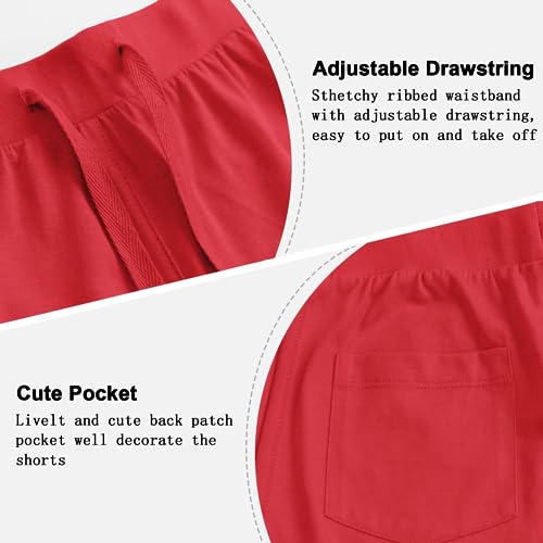 Girls Running Cotton Shorts Kids Drawstring Casual Short with Pockets Girls Workout Clothes 3-12 Years4