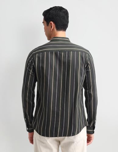 Image of U.S. Polo ASSN. Striped Slim Fit Formal Shirts for Men - 100% Cotton, Full Sleeve Mens Casual Shirts