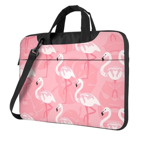 Bolso de laptop de 15.6 pulgadas contra impactos incidentales con estampado alegre de flamencos