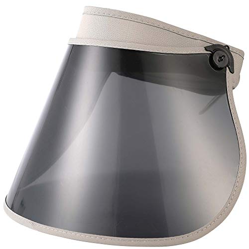 Visor Hats UV Sun Hat Women Men Adjustable Headband Outdoors Solar Driving Jogging Golf Camping Wide Brim UPF Clear Cap (Gray)