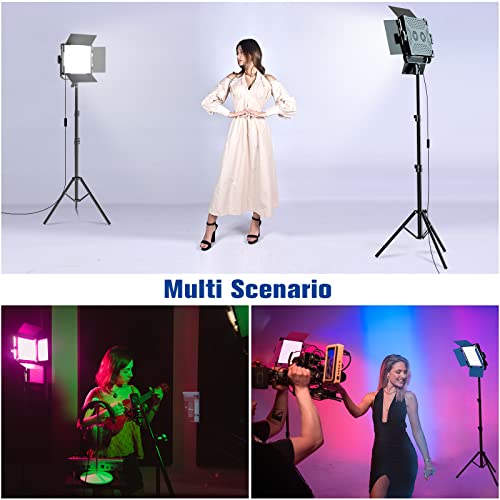 Rgb Photography Video Lighting Kit, 2 Pack Bi-Color Energy-Saving Led Video Studio Lights With 2300K~8500K Dimmable Cri 97+ For Filming Camera Photo Recording Stage Shooting Streaming Youtube Tiktok #TOP5