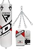RDX Punching Bag UNFILLED Set Kick Boxing Heavy MMA Training with Gloves Punching Mitts Hanging Chain Muay Thai Martial Arts Available in 4FT 5FT