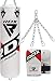 RDX Punching Bag UNFILLED Set Kick Boxing Heavy MMA Training with Gloves Punching Mitts Hanging Chain Muay Thai Martial Arts 4FT 5FT