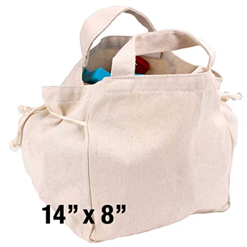 Imagination Generation 100 Piece Natural Wooden Building Block Set with Carrying Bag – Children\'s Deluxe Stacking Toy Set