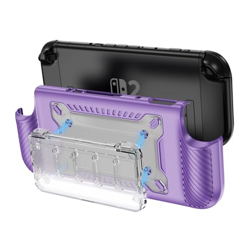 DLseego (�f���V�[�S) �ی�\�t�g�P�[�X Nintendo Switch 2 (2025)�p ���O���\�ȃQ�[���J�[�h�P�[�X�t�� �W���C�R���ƃX�C�b�`2�R���\�[���R���g���[���[�v���e�N�^�[�p�\�t�g�O���b�v�J�o�[ �ϏՌ�&���h�~ - �p�[�v��