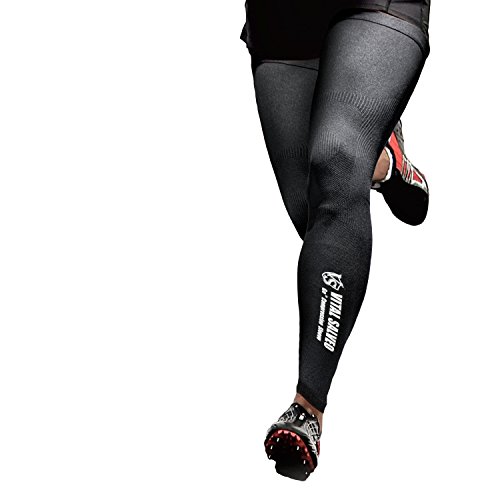 Vital Salveo  recuperación de compresión al Aire Libre Full Longitud de la Pierna Rodilla Mangas (par), Negro, Extra-Large