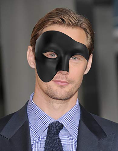 Vintage Design Half Face Men's Phantom Of The Opera Venetian Carnival Masquerade Mask (Black) - Image 4