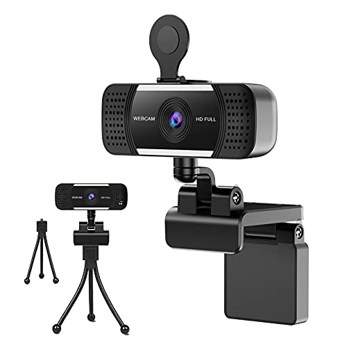 Webcam 2K Webcam PC Webcam USB, Micrófono Digital, Enfoque y Corrección de Luz Automático, Tapa de Seguridad, Trípode,...
