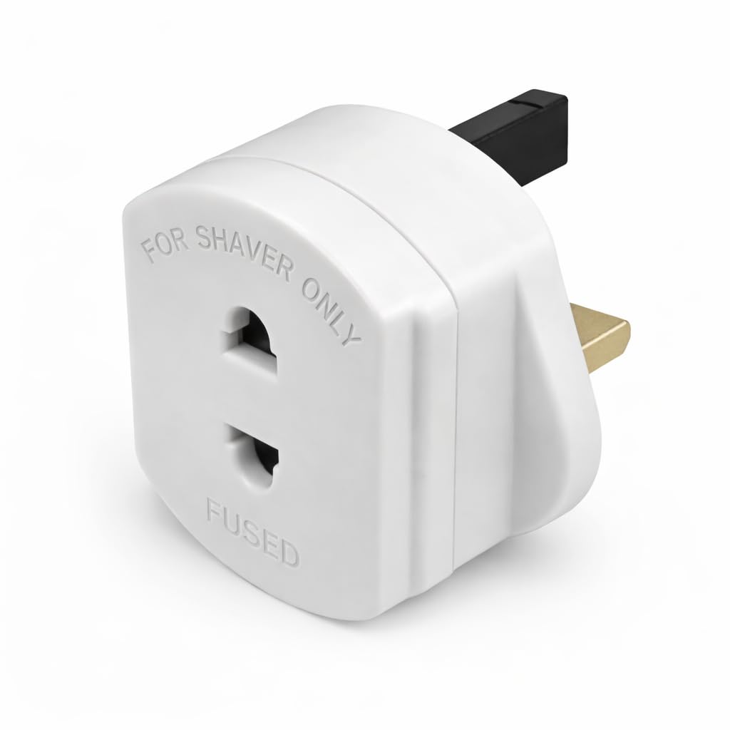 JD Brands Toothbrush Adapter Plug – UK 3-Pin Shaver Plug Adaptor for European to UK Conversion | Toothbrush & Shaver Charger Adapter